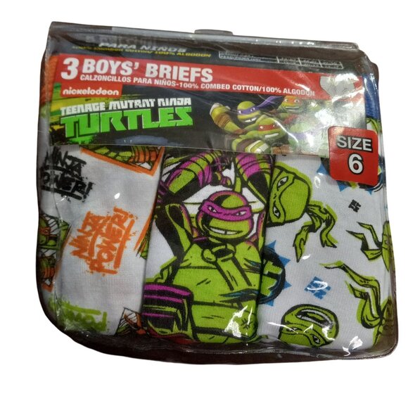 Nickelodeon Size 6 Teenage Mutant Ninja Turtles Boys Briefs Underwear 3 Pack NEW - Picture 1 of 4